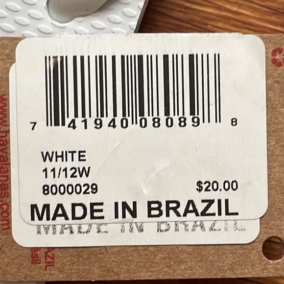 Havaianas flip flops, white, US 9/10M 11/12W, EUR 43/44, Brazil 41-42 - open box - Picture 5 of 5